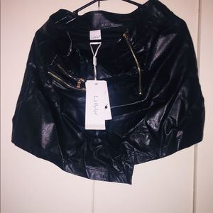 Leather mini skirt